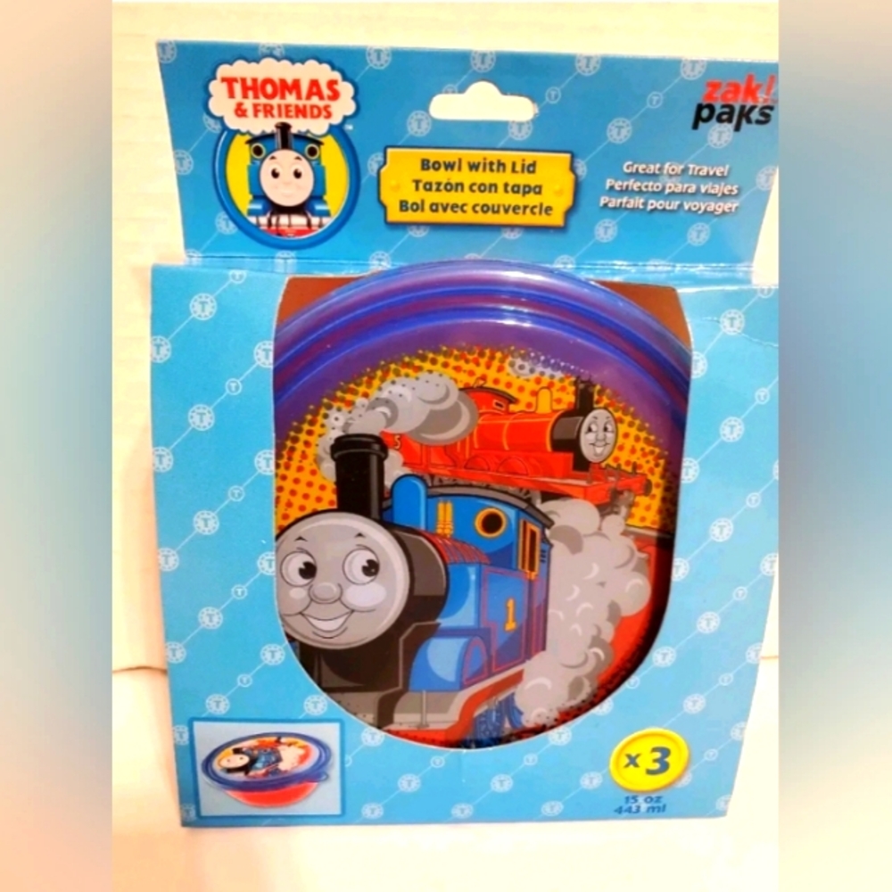 Thomas & Friends Train Engine Plastic Bowl With Lid Container Set Zak New